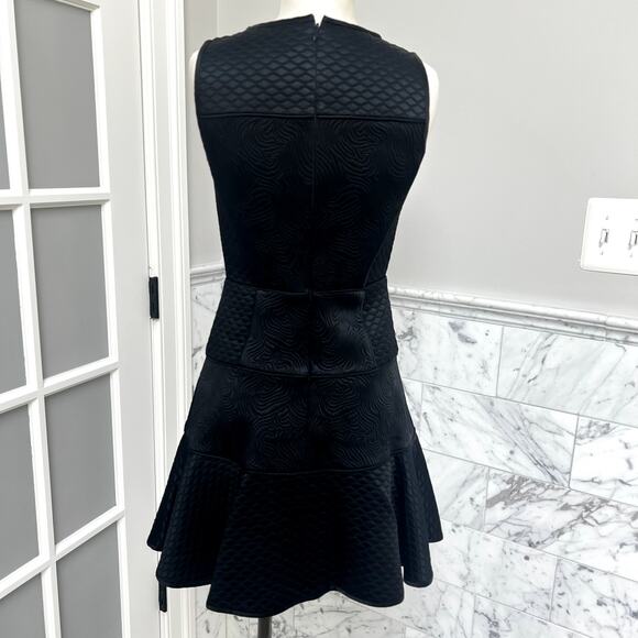 Tibi Matelasse Mini Flare Satin Dress LBD Size 2 or 4 Small - Picture 5 of 7